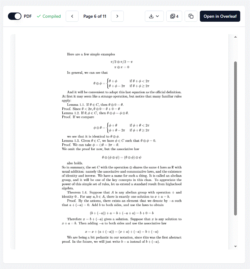 After: integrated LaTeX editor with compilation and PDF download